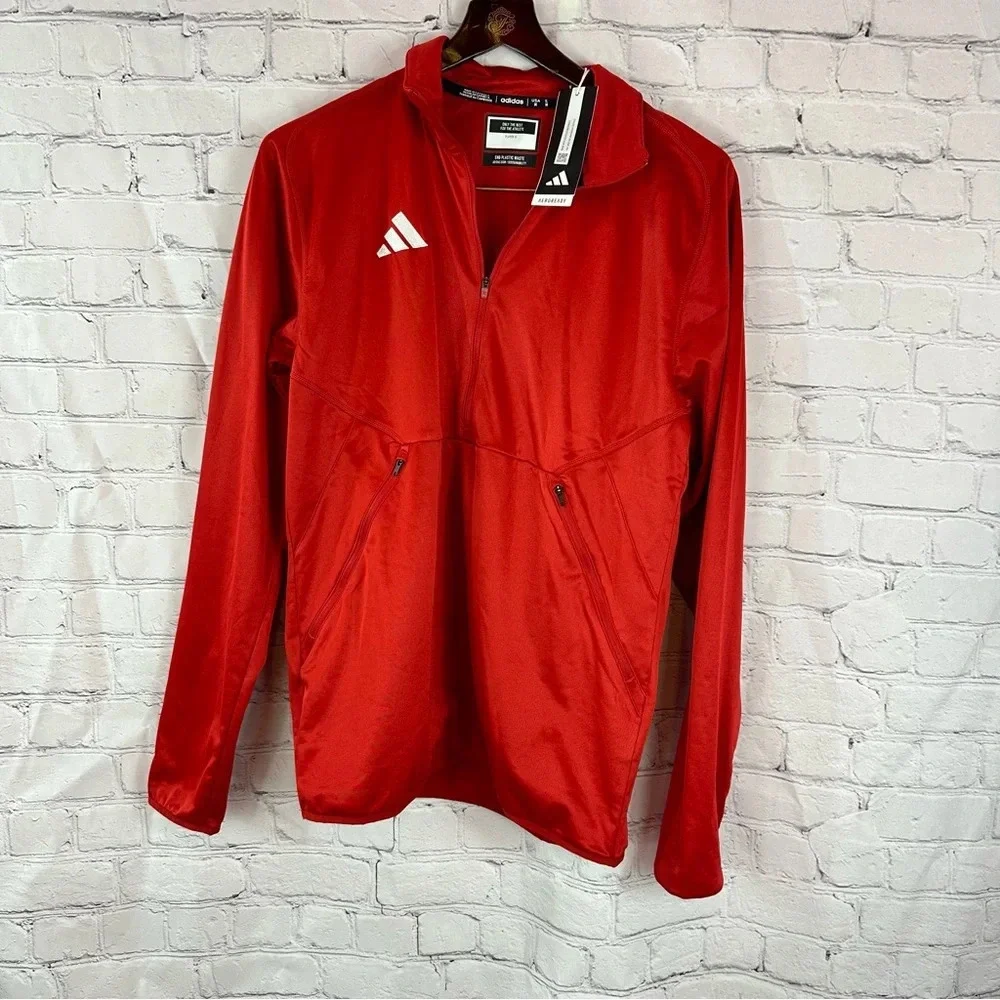 adidas 1/2 zip training sports jacket men's medium training sportswear